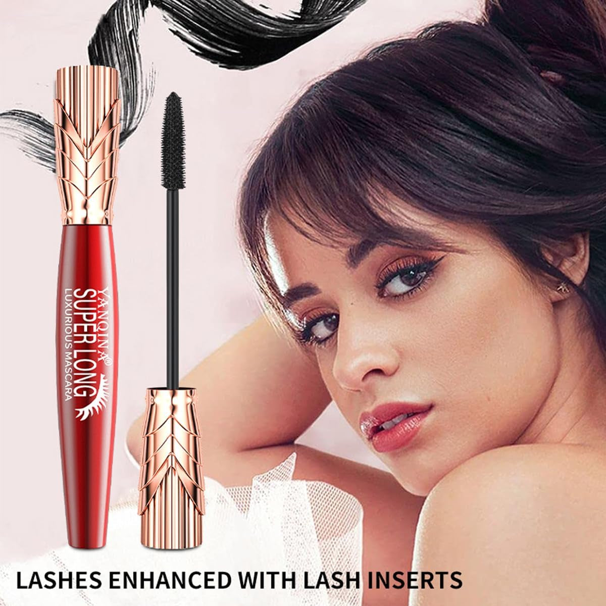 Super Long Mascara, 4D Long-Lasting Waterproof Mascara, Super Long Luxurious Mascara, 4D Stereo Smudge-Proof Mascara for Women 2Pcs