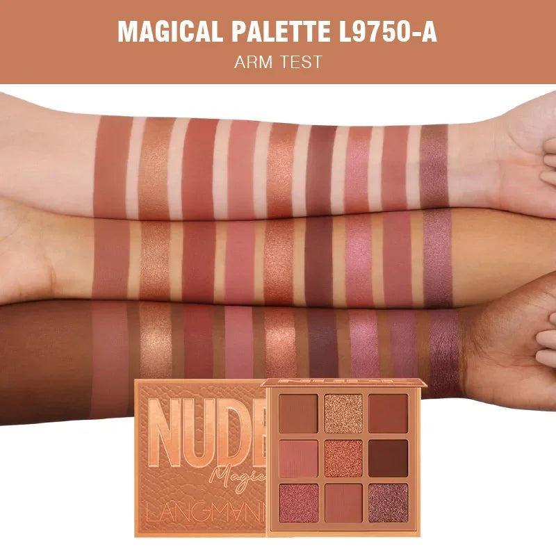 Nude Eyeshadow Palette - 9 Shades of Matte and Shimmer Pigmented Earth Tones