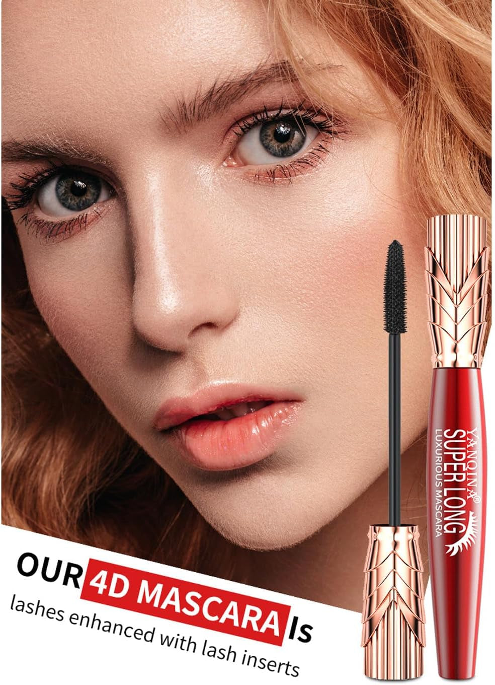 Super Long Mascara, 4D Long-Lasting Waterproof Mascara, Super Long Luxurious Mascara, 4D Stereo Smudge-Proof Mascara for Women 2Pcs