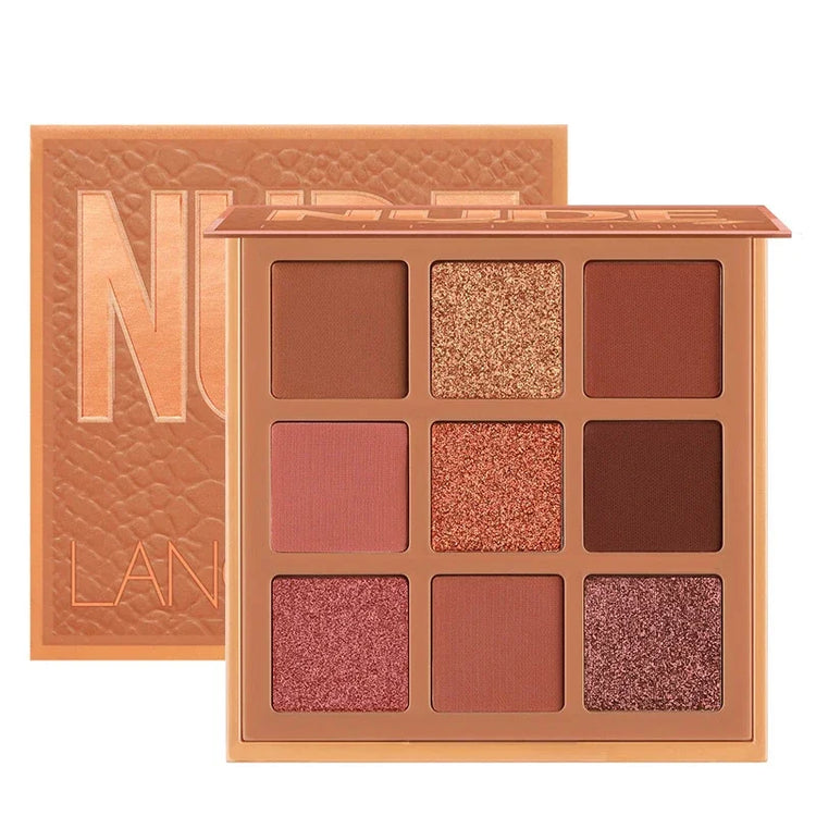Nude Eyeshadow Palette - 9 Shades of Matte and Shimmer Pigmented Earth Tones