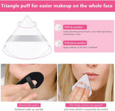 8 PCS Pure Cotton Soft Triangle Wedge Makeup Powder Puffs for Loose Mineral Body Powder, Cosmetic Foundation Sponge Tool (4 Black + 4 White)