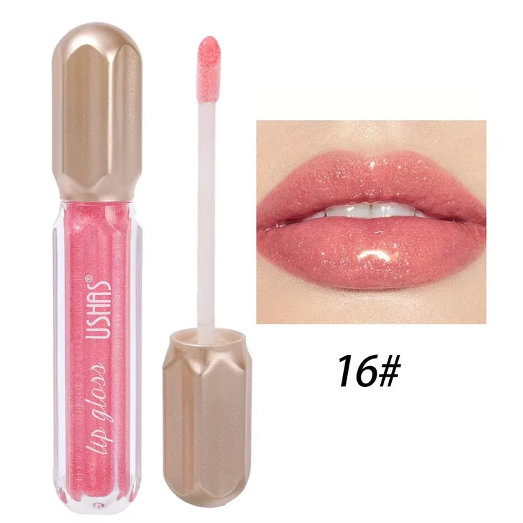 Glitter Pearlescent Moisturizing Lip Gloss - Long-Lasting, Non-Stick, Shimmering Red  for Women