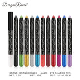 Metallic Purple Eyeshadow Pencil - Glitter Silkworm Liner Pen and Highlighter, Long-Lasting Gold and Blue Cream Eye Shadow Stick for Makeup Application