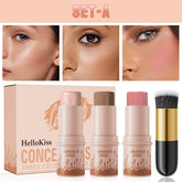 Contour Stick Set for Natural Matte Finish - Waterproof Highlighters and Shadow for V-Face Shaping and Contouring Makeup