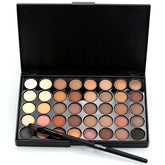 40-Color Matte Eyeshadow Palette - Earth Tone Collection with Glitter, Waterproof Formula, Long-Lasting Wear, Includes Eyeshadow Brush