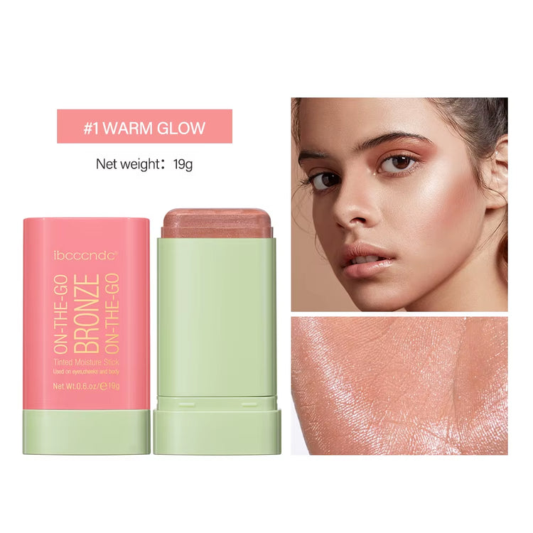 Professional Bronzer and Highlighter Stick for Contouring and Blushing - Peach Shade, Korean Cosmetic Powder