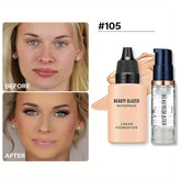 Makeup Set: 2-Piece Primer and Matte Velvet Waterproof Foundation for Long-Lasting, Portable Travel Use