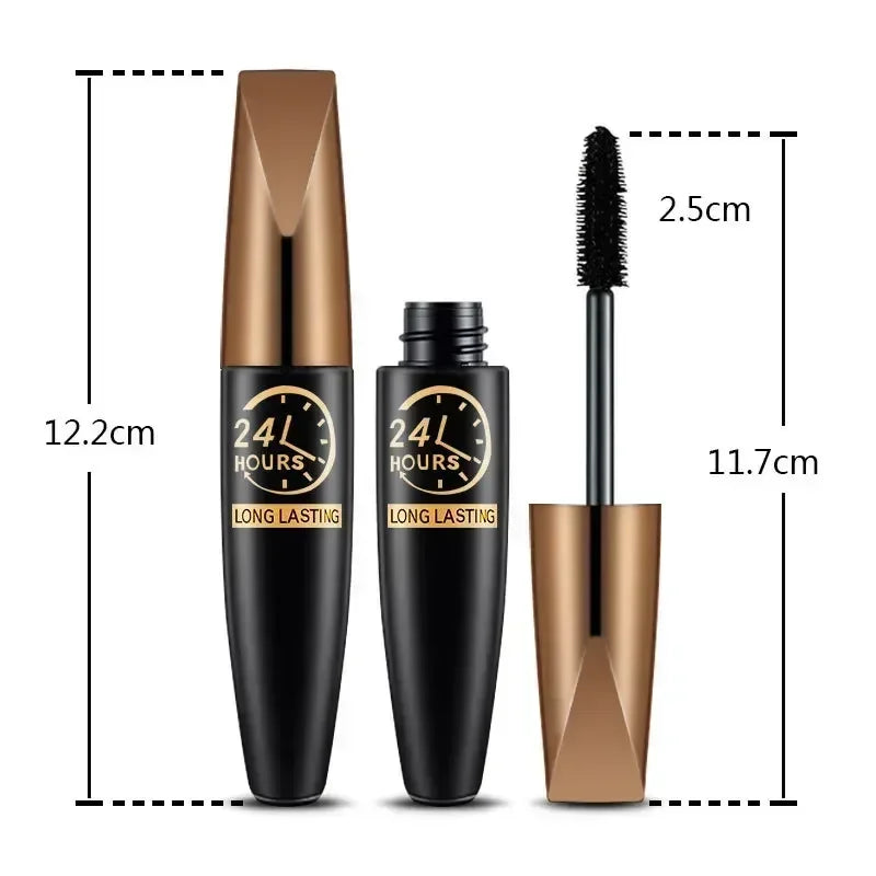 5D Waterproof Black Silk Fiber Mascara for Lengthening Eyelashes - Premium Female Makeup Cosmetic