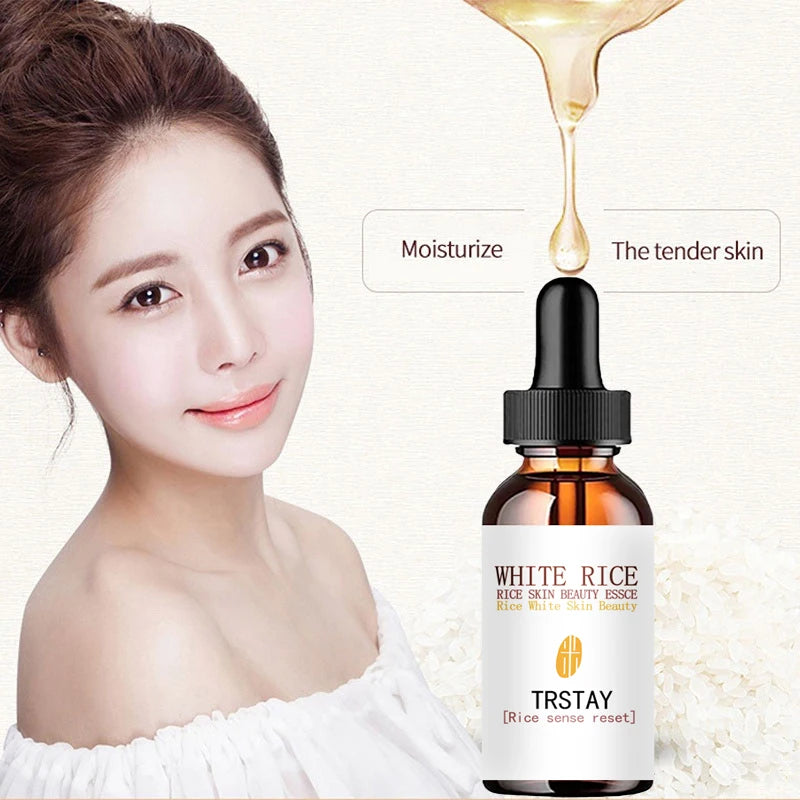 White Rice Whitening Serum and Moisturizing Cream for Pore Reduction, Brightening, Anti-Wrinkle, and Anti-Aging Skin Care Essence