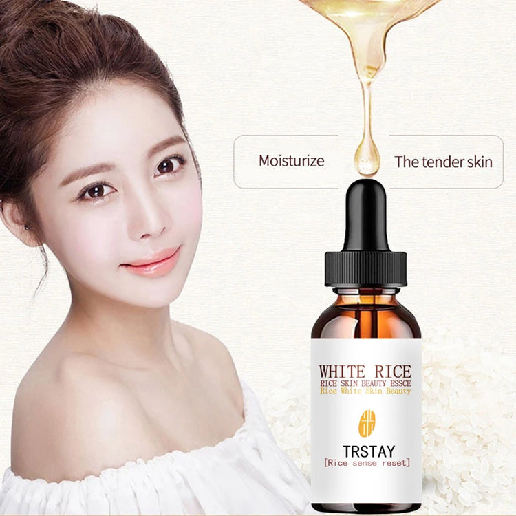 White Rice Whitening Serum and Moisturizing Cream for Pore Reduction, Brightening, Anti-Wrinkle, and Anti-Aging Skin Care Essence