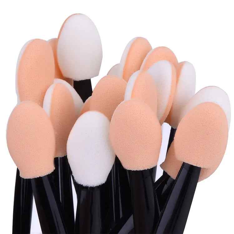 100PCS Dual-Sided Disposable Eyeshadow Brushes - Nylon Makeup Applicator Sets and Kits