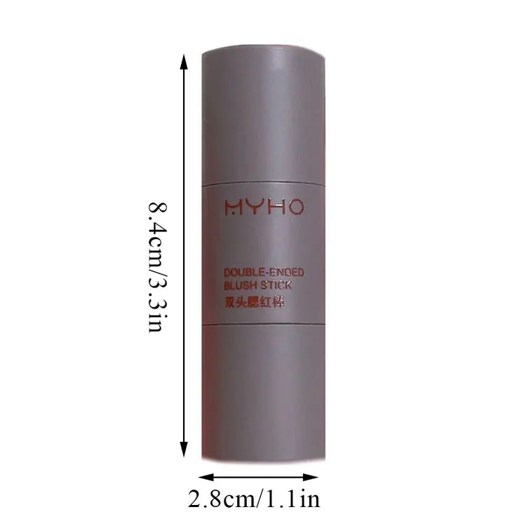 Double-Ended Blush Stick - Long-Lasting Matte Creamy Rouge in Expansive Natural Colors