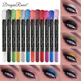 Metallic Purple Eyeshadow Pencil - Glitter Silkworm Liner Pen and Highlighter, Long-Lasting Gold and Blue Cream Eye Shadow Stick for Makeup Application