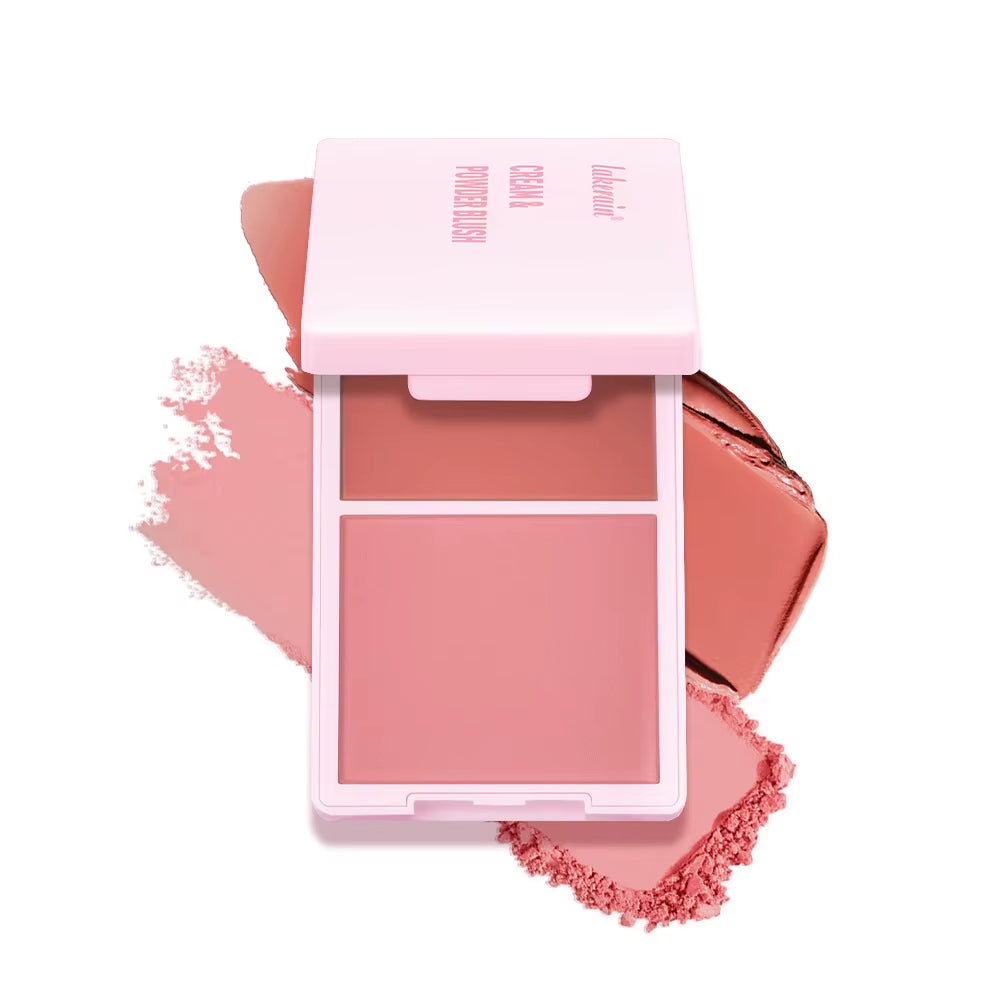 Juvia's Place Blush Duo - Cream Powder Matte Blush in Rose, Long-Lasting High Pigment Formula for a Natural Finish