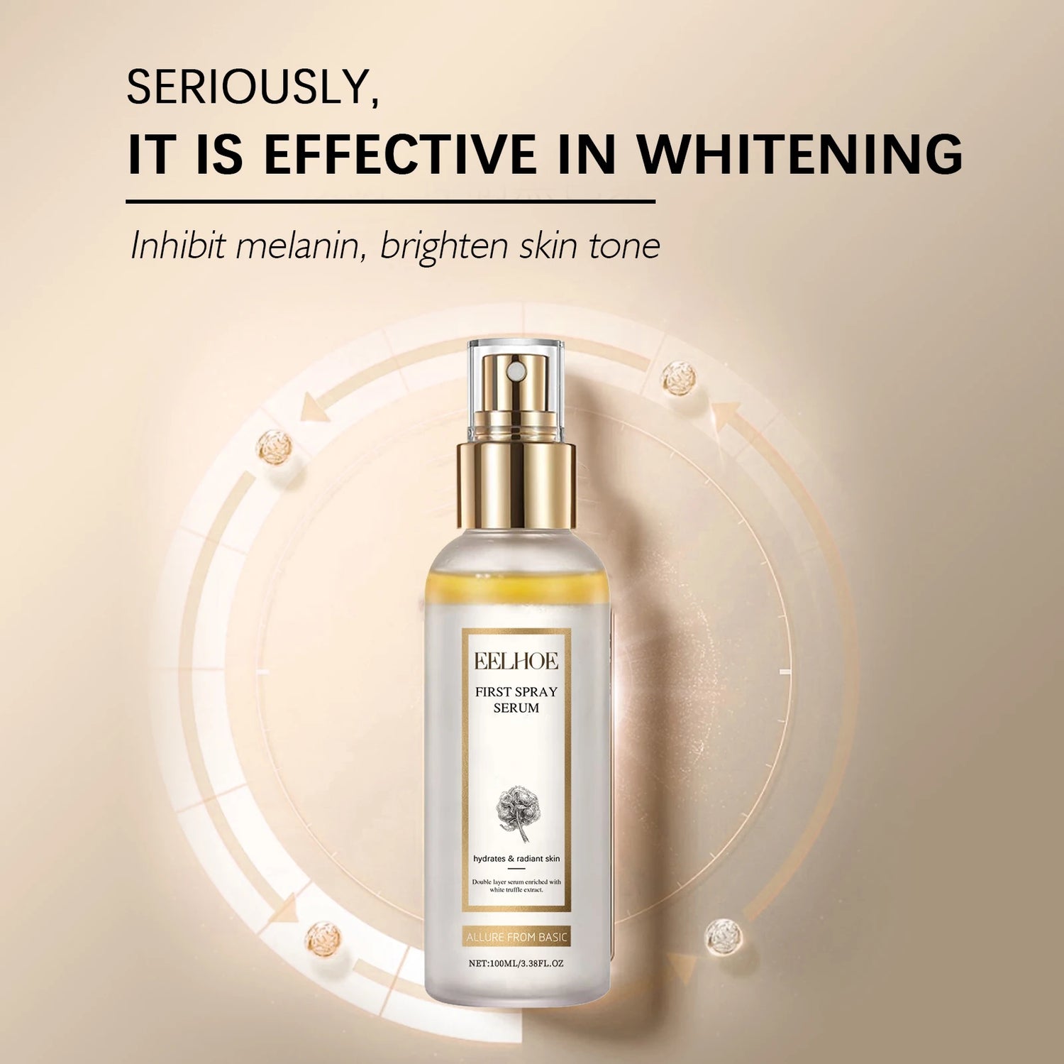 White Truffle Facial Serum: Moisturizing Spray for Melanin Correction, Dark Spot Reduction, Pore Minimization, and Skin Brightening