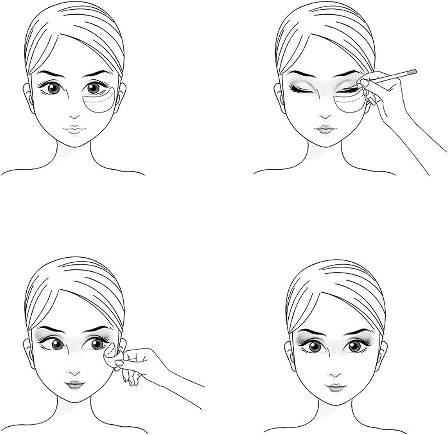 200PCS Eye Shadow Pad Stencil, Quick Make-Up Stencils, Lower Eye Makeup Pads