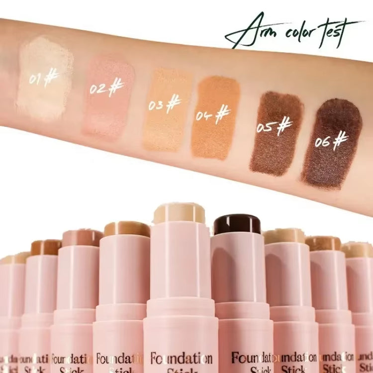 Full Coverage Facial Stick Foundation for Dark Skin - Long-Lasting Oil-Control Concealer Base Cream with Matte Natural Finish