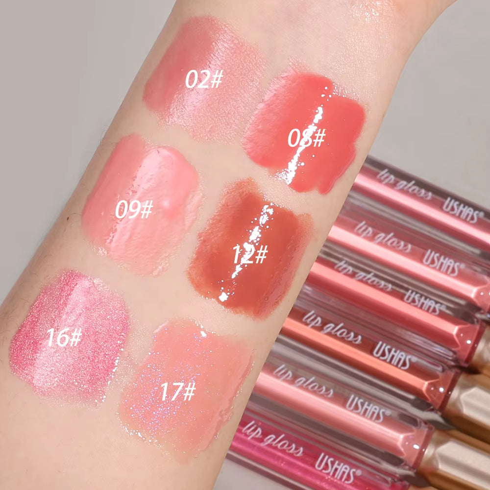 Glitter Pearlescent Moisturizing Lip Gloss - Long-Lasting, Non-Stick, Shimmering Red  for Women