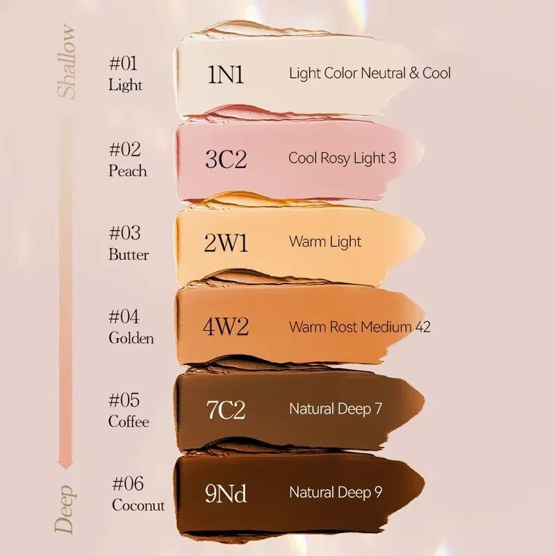 Full Coverage Facial Stick Foundation for Dark Skin - Long-Lasting Oil-Control Concealer Base Cream with Matte Natural Finish