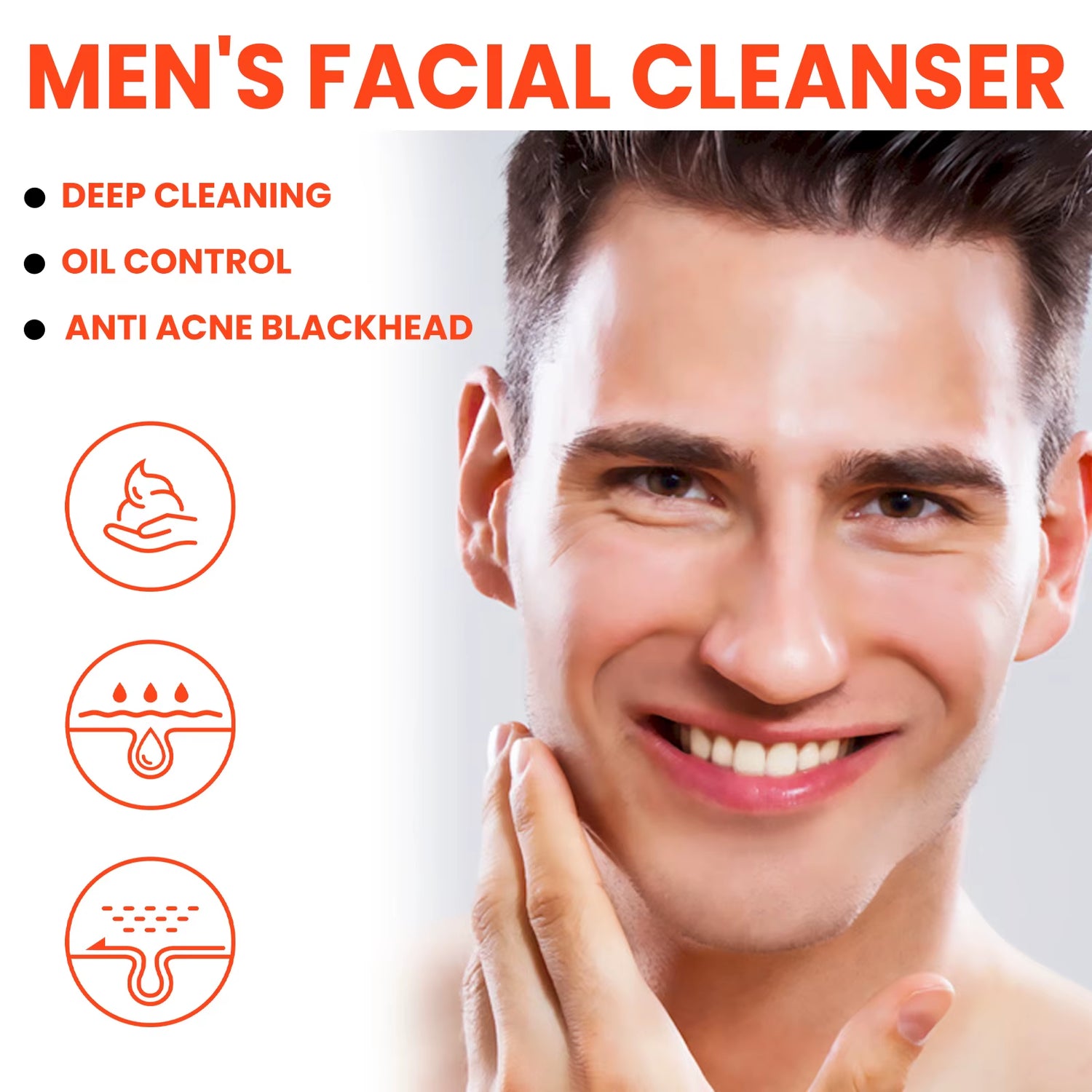 Volcanic Mud Facial Cleanser for Deep Cleansing, Oil Control, and Pore Minimization - 60ml