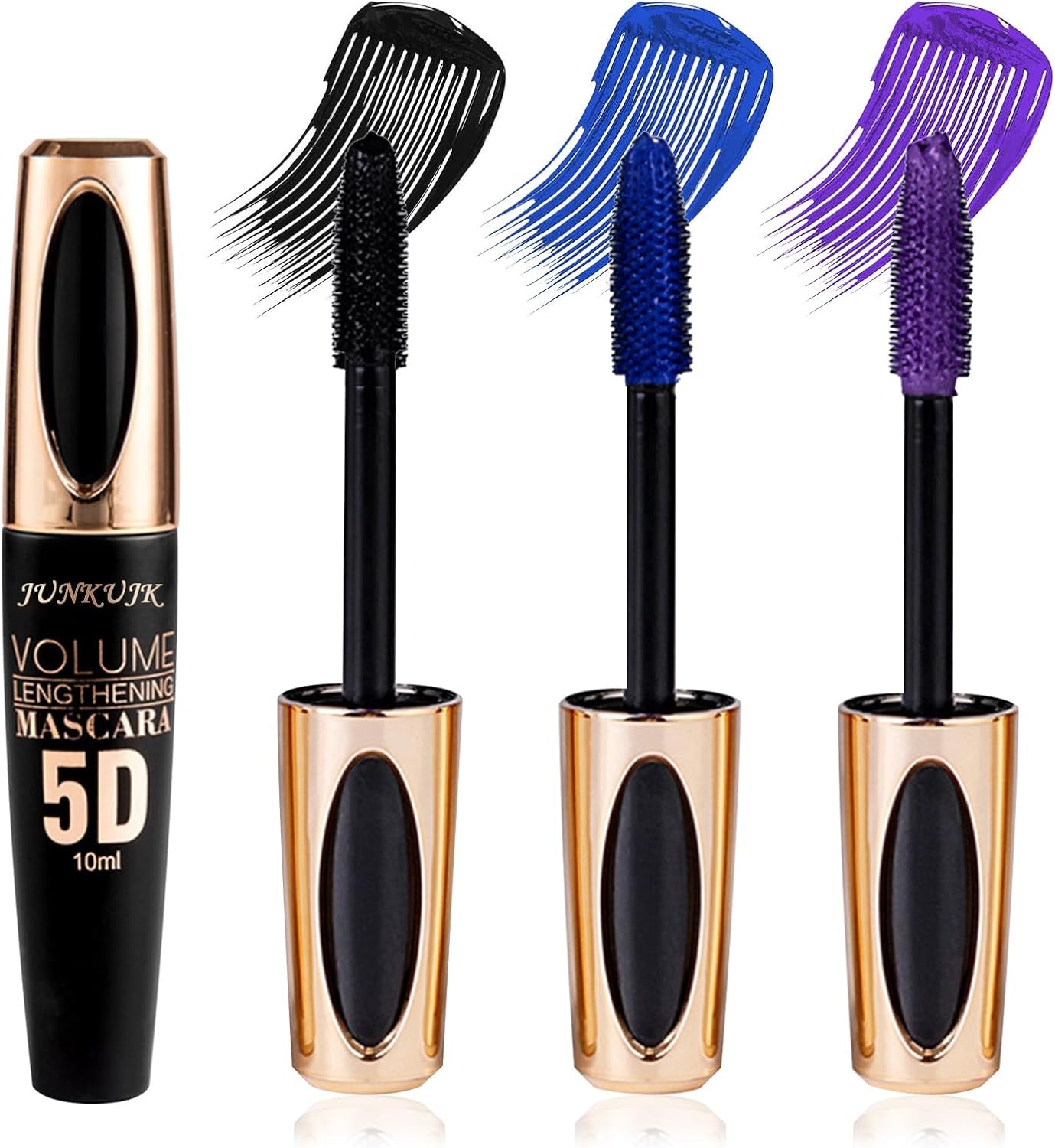 3Pcs Volume Mascara,Telescopic Mascara Waterproof Colored Mascara for Super Curly Thick Length Eye Lashes,Colorful Mascara Gift Set for Eye Makeup