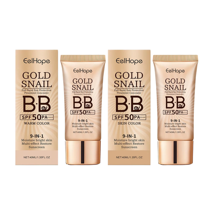 Gold Snail BB Cream SPF 50 - Moisturizing Sunscreen Makeup with Long-Lasting Concealing Properties