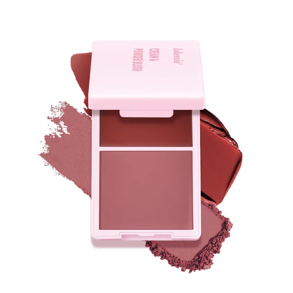 Juvia's Place Blush Duo - Cream Powder Matte Blush in Rose, Long-Lasting High Pigment Formula for a Natural Finish