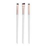 3-Piece Set of Precision Eyeliner and Eyebrow Brushes for Contouring and Makeup Application