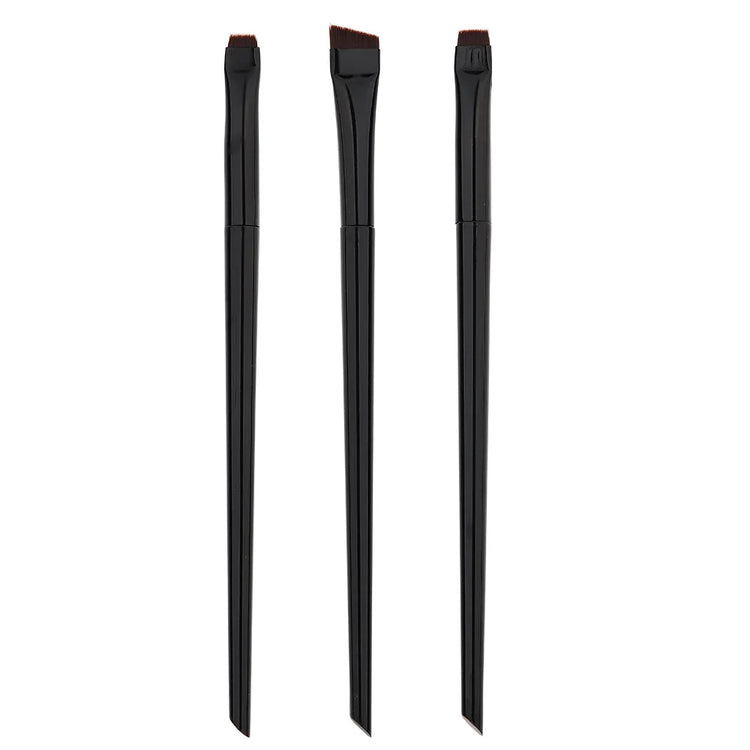 3-Piece Set of Precision Eyeliner and Eyebrow Brushes for Contouring and Makeup Application
