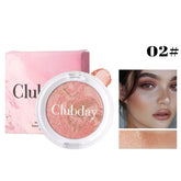 Pearly Blush Marble Pattern Face Makeup - Long-Lasting Brightening Blush and Highlight with High Pigment Contour