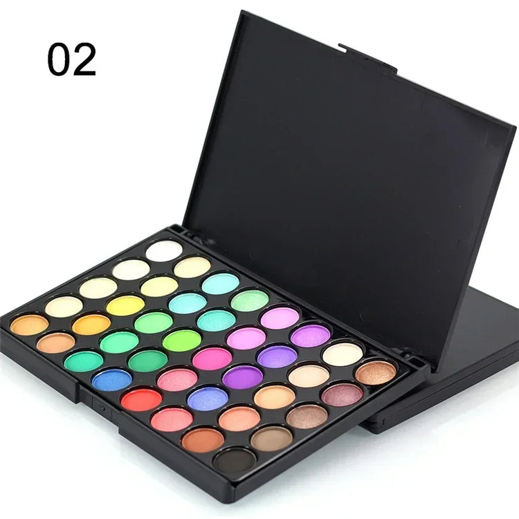 40-Color Matte Eyeshadow Palette - Earth Tone Collection with Glitter, Waterproof Formula, Long-Lasting Wear, Includes Eyeshadow Brush