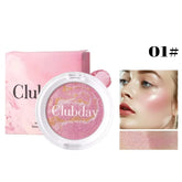 Pearly Blush Marble Pattern Face Makeup - Long-Lasting Brightening Blush and Highlight with High Pigment Contour