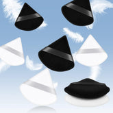 8 PCS Pure Cotton Soft Triangle Wedge Makeup Powder Puffs for Loose Mineral Body Powder, Cosmetic Foundation Sponge Tool (4 Black + 4 White)