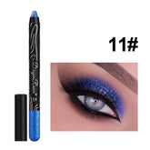 Metallic Purple Eyeshadow Pencil - Glitter Silkworm Liner Pen and Highlighter, Long-Lasting Gold and Blue Cream Eye Shadow Stick for Makeup Application
