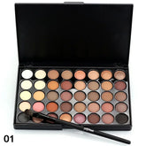 40-Color Matte Eyeshadow Palette - Earth Tone Collection with Glitter, Waterproof Formula, Long-Lasting Wear, Includes Eyeshadow Brush