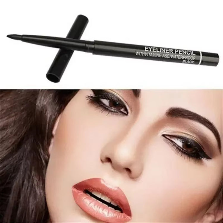3-Piece Set of Waterproof Retractable Eyeliner Pencils in Black and Brown for Women