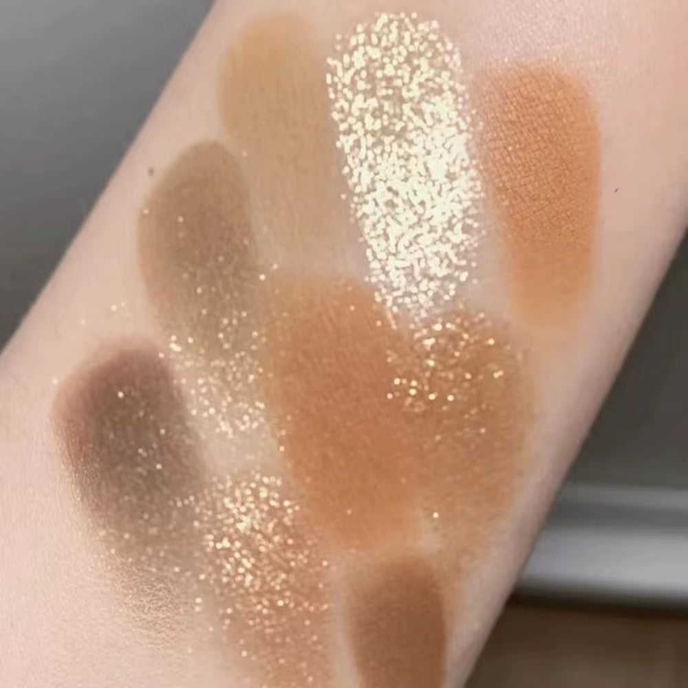 - Butter Orange and Brown Shades with Pearly, Matte, and Glitter Finishes for Long-Lasting Eye Makeup