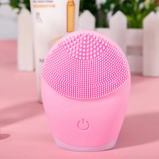 Electric Silicone Facial Cleansing Massager with Vibration for Pore Cleaning and Skincare