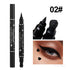 Black Seal Double-Ended Eyeliner Pen with Star Stamp - Long-Lasting Waterproof Winged Eye Makeup Cosmetics
