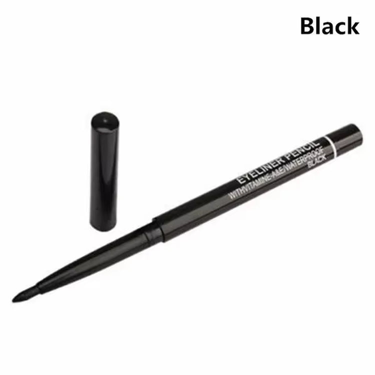 3-Piece Set of Waterproof Retractable Eyeliner Pencils in Black and Brown for Women