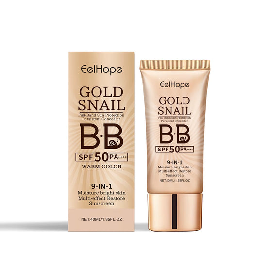 Gold Snail BB Cream SPF 50 - Moisturizing Sunscreen Makeup with Long-Lasting Concealing Properties