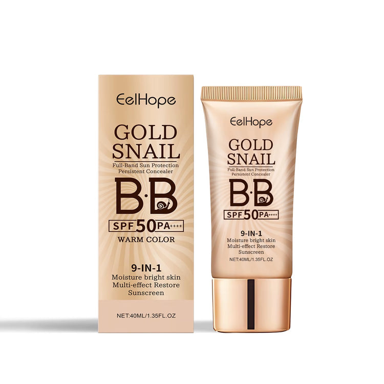 Gold Snail BB Cream SPF 50 - Moisturizing Sunscreen Makeup with Long-Lasting Concealing Properties