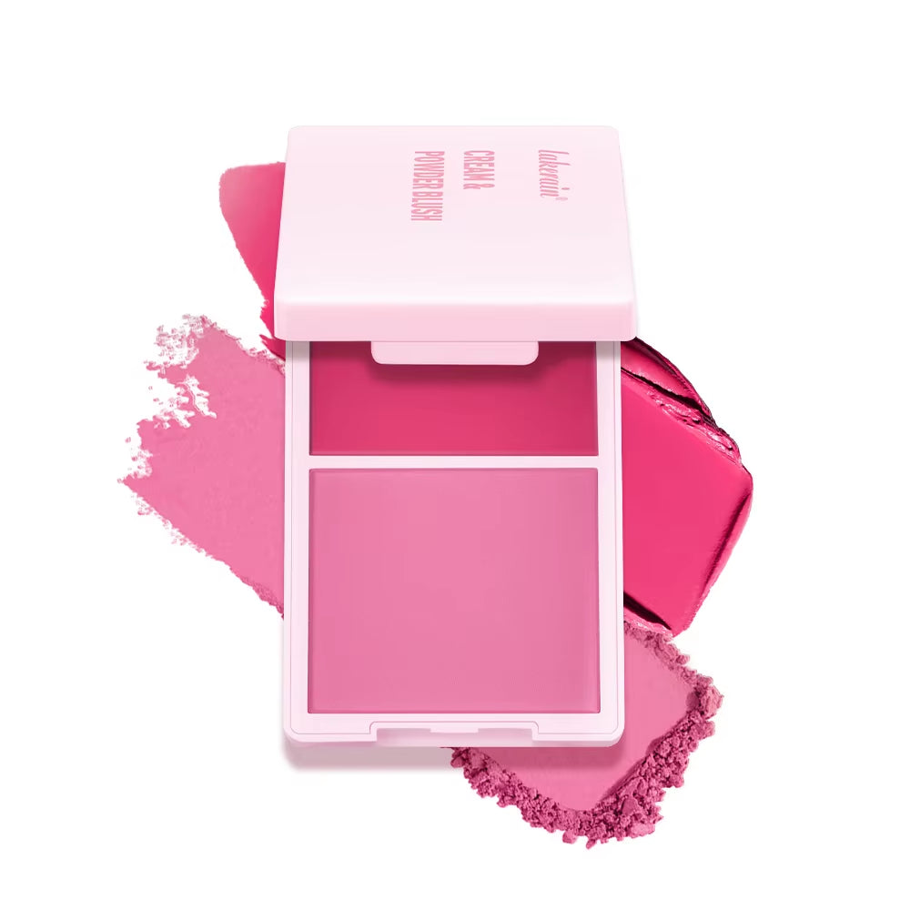 Juvia's Place Blush Duo - Cream Powder Matte Blush in Rose, Long-Lasting High Pigment Formula for a Natural Finish