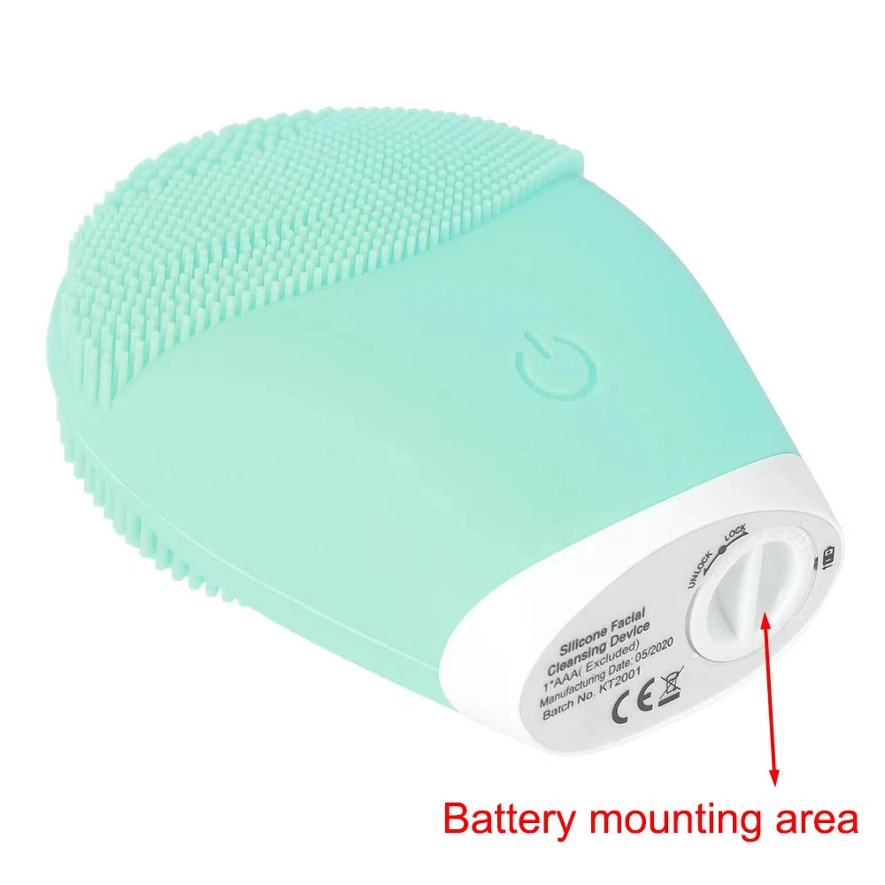 Electric Silicone Facial Cleansing Massager with Vibration for Pore Cleaning and Skincare