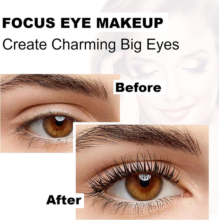 Mascara Black Volume and Length 4D Silk Fiber Lash Mascara Waterproof Mascara Voluminous Eyelashes,Dramatic Extension,Long Lasting Fiber Mascara Liquid Lash Extensions Mascara