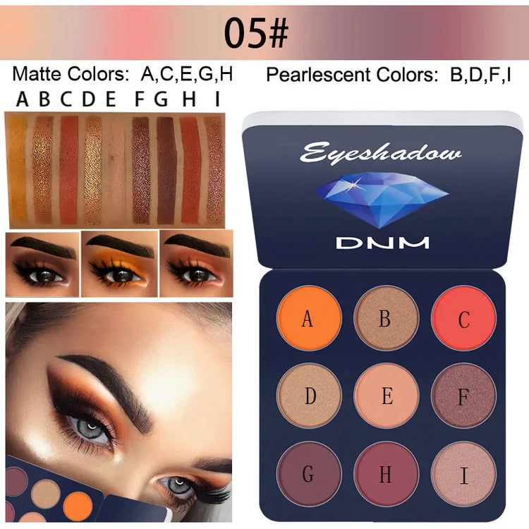 Nude Eyeshadow Palette - 9 Shades of Matte and Shimmer Pigmented Earth Tones