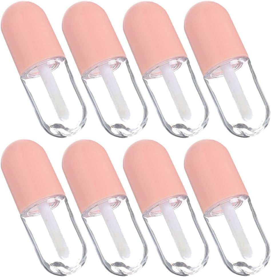 Elevate Your Beauty Routine with 8Pcs Refillable Pink Lip Gloss Tubes - Perfect for DIY Cosmetics and On-the-Go Glam!