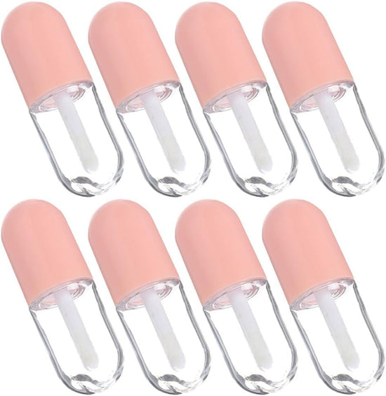Elevate Your Beauty Routine with 8Pcs Refillable Pink Lip Gloss Tubes - Perfect for DIY Cosmetics and On-the-Go Glam!