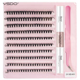 Transform Your Look with the 2-in-1 DIY Clusters Eyelash Extension Bond and Seal Kit - Natural Faux Mink Lashes Included!