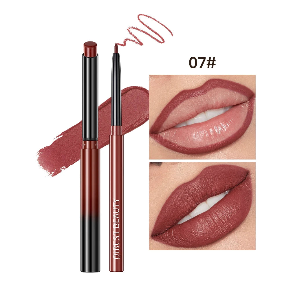 Ultimate Matte Nude Lipstick and Lip Liner Pencil Set - Waterproof, Long-Lasting, and Perfect for All-Day Wear!